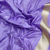 Lavender Colour Pure Katan Silk Handwoven Banarasi Saree