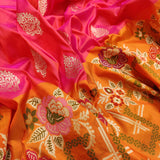 Pink Colour Pure Katan Silk Handwoven Banarasi Saree