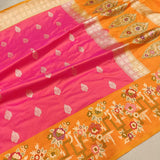 Pink Colour Pure Katan Silk Handwoven Banarasi Saree