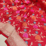 Red Color Pure Katan Silk Handwoven Banarasi Saree