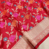 Red Color Pure Katan Silk Handwoven Banarasi Saree