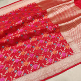 Red Color Pure Katan Silk Handwoven Banarasi Saree