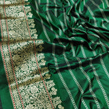 Bottle Green Colour Katan Silk Handwoven Banarasi Saree