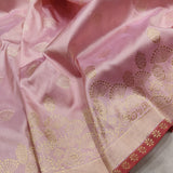 Pastel Color Pure Katan Silk Handwoven Banarasi Saree