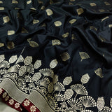 Black Color Pure Katan Silk Handwoven Banarasi Saree