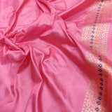 Pink Color Pure Katan Silk Handwoven Banarasi Saree