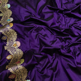 Purple Colour Pure Katan Silk Handwoven Banarasi Saree