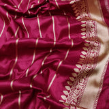 Magenta Colour Pure Katan Silk Handwoven Banarasi Saree