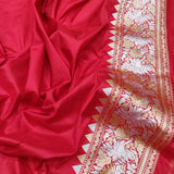 Red Colour Pure Katan Silk Handwoven Banarasi Saree