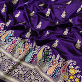 Purple Colour Katan Silk Handwoven Banarasi Saree