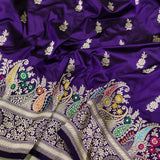 Purple Colour Katan Silk Handwoven Banarasi Saree