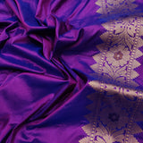 Purple Color Pure Katan Silk Handwoven Banarasi Saree