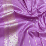 Lavender Color Pure Katan Silk Handwoven Banarasi Saree