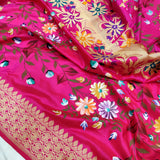 Pink Color Pure Katan Silk Handwoven Banarasi Saree