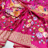 Pink Color Pure Katan Silk Handwoven Banarasi Saree