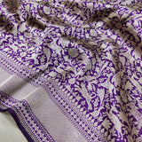 Purple Color Pure Katan Silk Handwoven Banarasi Saree