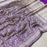 Purple Color Pure Katan Silk Handwoven Banarasi Saree