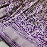 Purple Color Pure Katan Silk Handwoven Banarasi Saree