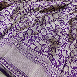 Purple Color Pure Katan Silk Handwoven Banarasi Saree