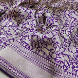 Purple Color Pure Katan Silk Handwoven Banarasi Saree