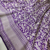 Purple Color Pure Katan Silk Handwoven Banarasi Saree