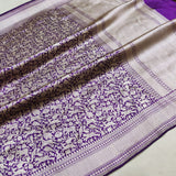 Purple Color Pure Katan Silk Handwoven Banarasi Saree