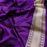 Purple Color Pure Katan Silk Handwoven Banarasi Saree