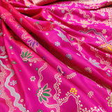 Pink Colour Pure Katan Silk Handwoven Banarasi Saree