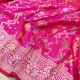 Pink Colour Pure Katan Silk Handwoven Banarasi Saree