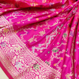 Pink Colour Pure Katan Silk Handwoven Banarasi Saree