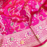 Pink Colour Pure Katan Silk Handwoven Banarasi Saree