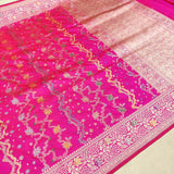 Pink Colour Pure Katan Silk Handwoven Banarasi Saree