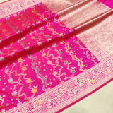 Pink Colour Pure Katan Silk Handwoven Banarasi Saree