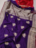 Purple Colour Katan Silk Handwoven Banarasi Saree