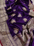 Purple Colour Katan Silk Handwoven Banarasi Saree