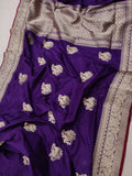 Purple Colour Katan Silk Handwoven Banarasi Saree