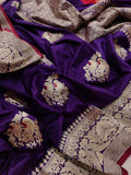 Purple Colour Katan Silk Handwoven Banarasi Saree