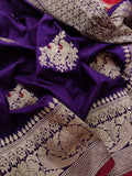 Purple Colour Katan Silk Handwoven Banarasi Saree