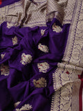 Purple Colour Katan Silk Handwoven Banarasi Saree