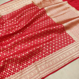 Red Color Pure Katan Silk Handwoven Banarasi Saree