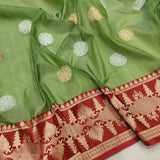 Pure Kora Silk Handwoven Banarasi Saree