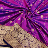 Dual Shade Pure Katan Silk Handwoven Banarasi Saree