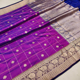 Dual Shade Pure Katan Silk Handwoven Banarasi Saree