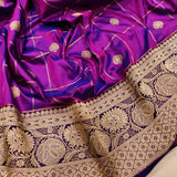 Dual Shade Pure Katan Silk Handwoven Banarasi Saree