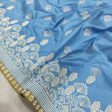 Sky Blue Color Pure Katan Silk Handwoven Banarasi Saree