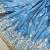 Sky Blue Color Pure Katan Silk Handwoven Banarasi Saree