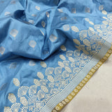 Sky Blue Color Pure Katan Silk Handwoven Banarasi Saree