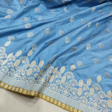 Sky Blue Color Pure Katan Silk Handwoven Banarasi Saree