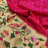 Pink Color Pure Katan Silk Handwoven Banarasi Saree