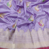 Lavender Color Katan Silk Handwoven Banarasi Saree